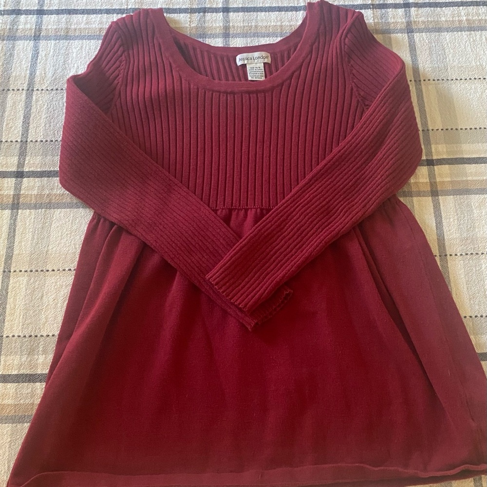 Jessica London Burgundy Crew Neck Sweater